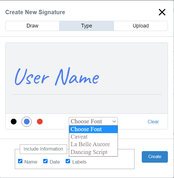 type a signature