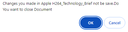 alert to save document