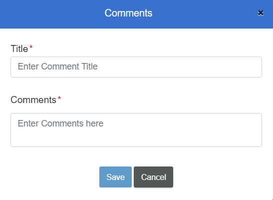 comments dialog box