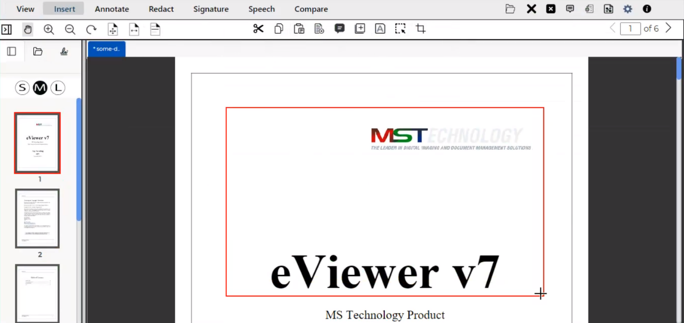 rectangle outline appears over the page