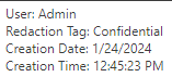 redaction details on mouse hover