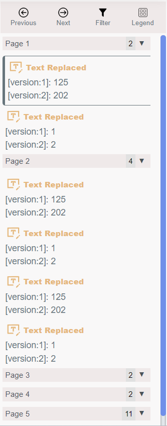 comparison result window