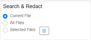 search and redact panel
