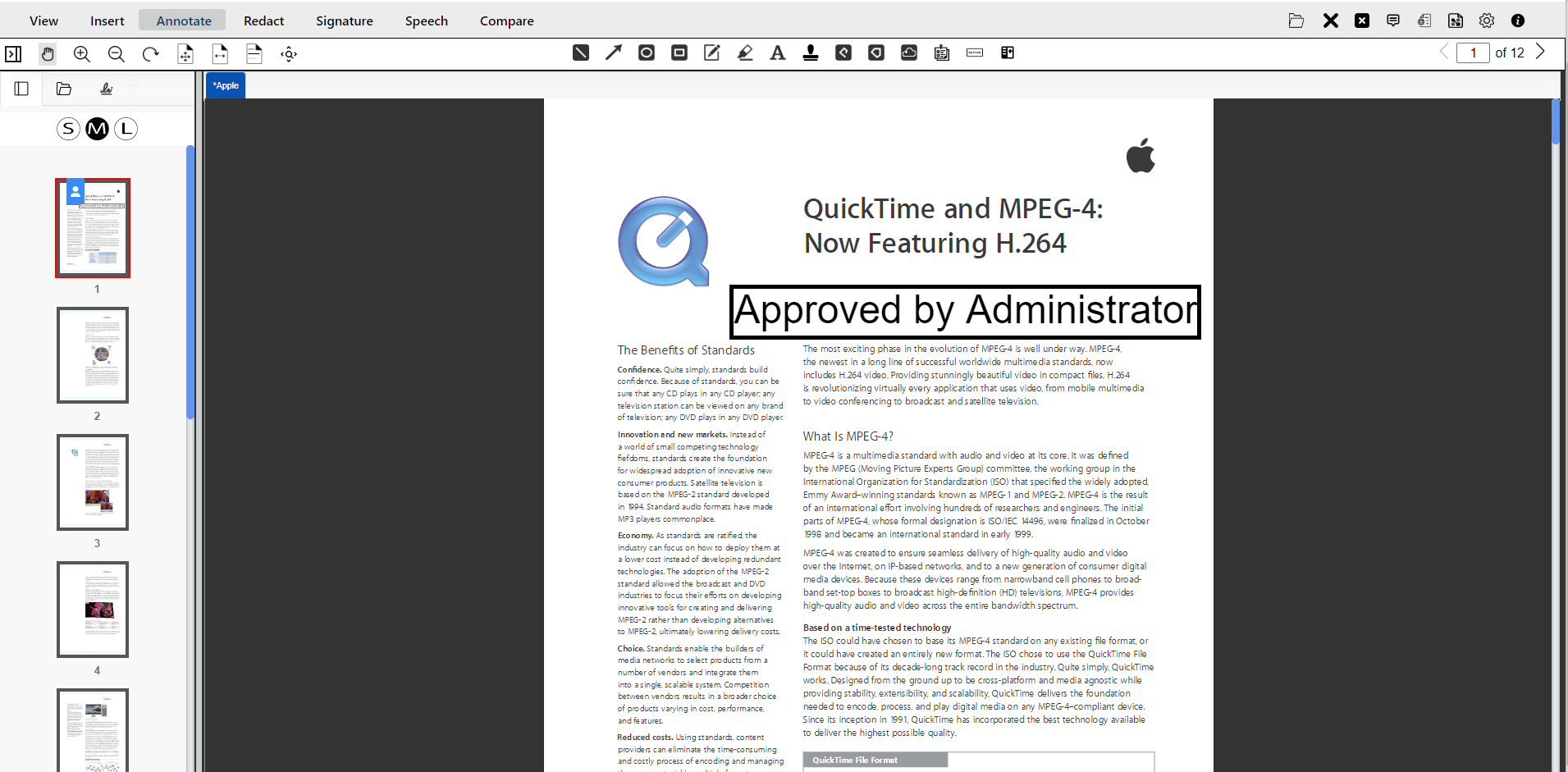 Text Stamp in the document