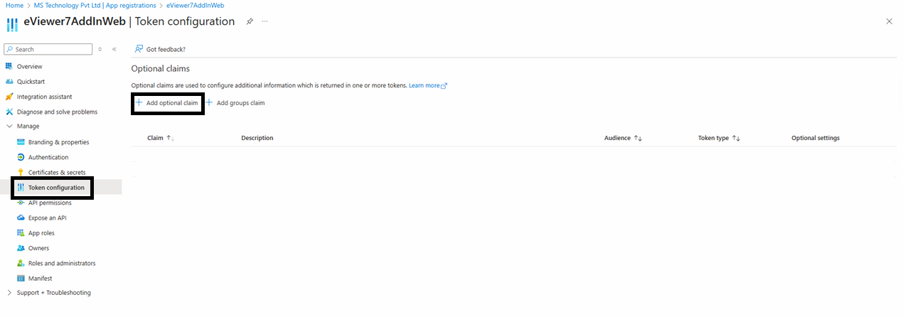 Add Optional Claim