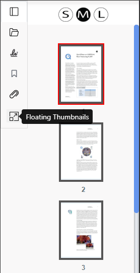 Floating Thumbnail icon in thumbnail Panel