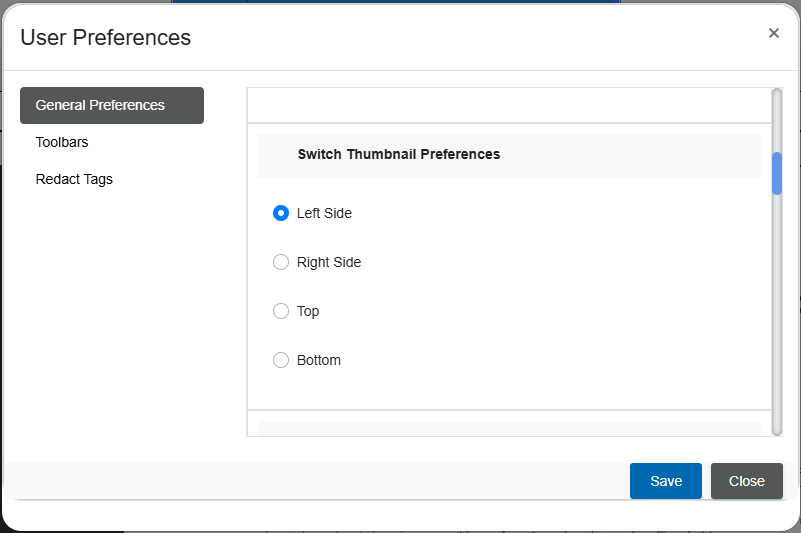 Switch Thumbnail Preferences