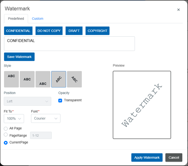 applying a watermark