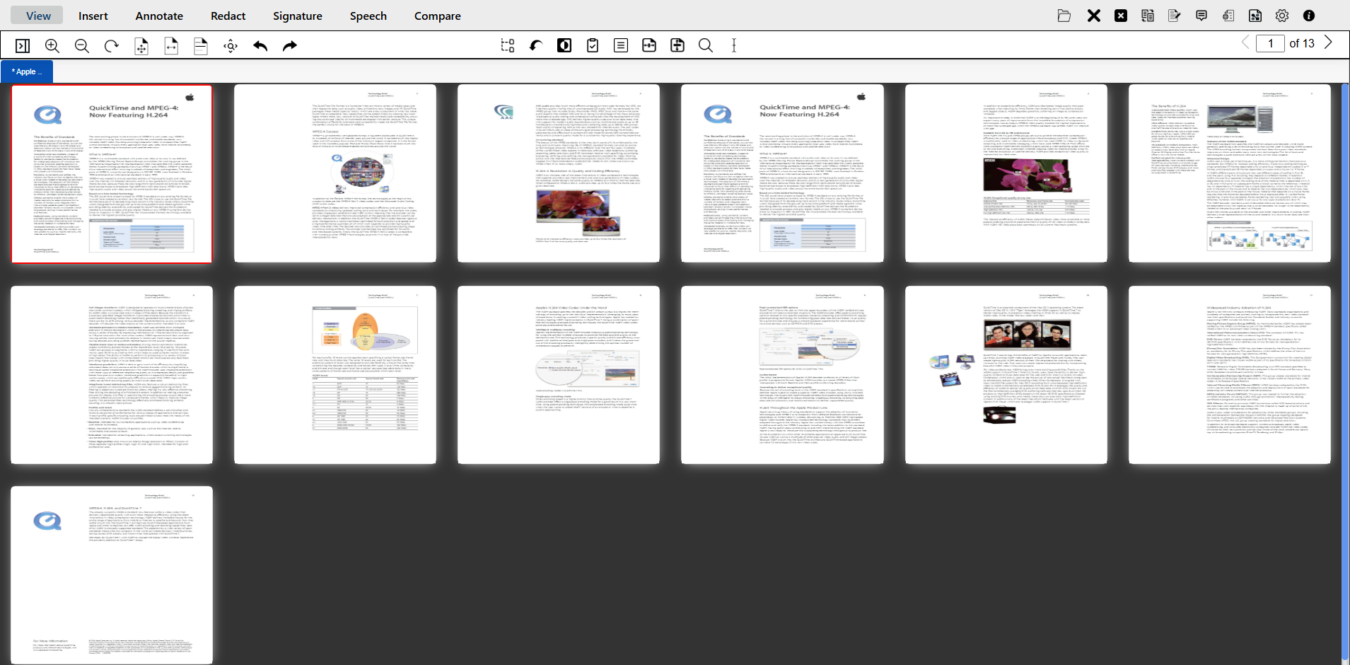 thumbnail view of document